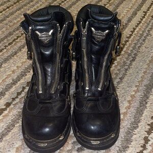 Harley-Davidson Black Leather Motorcycle Boots
